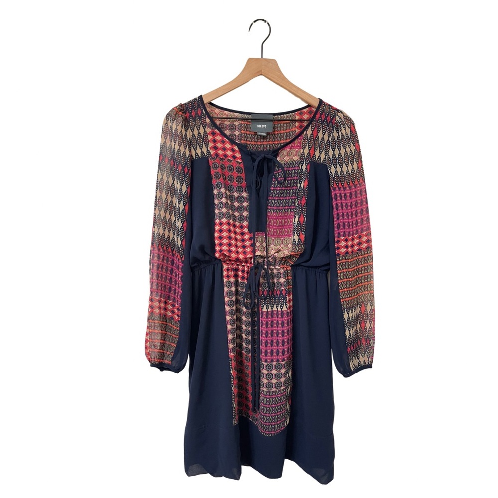 Maeve Anthropologie Geometric Rosalie Peasant Multi-Color  Dress Size XS